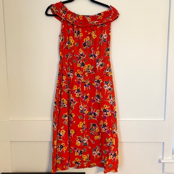 Anthropologie red midi dress - Picture 4 of 4